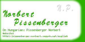 norbert pissenberger business card